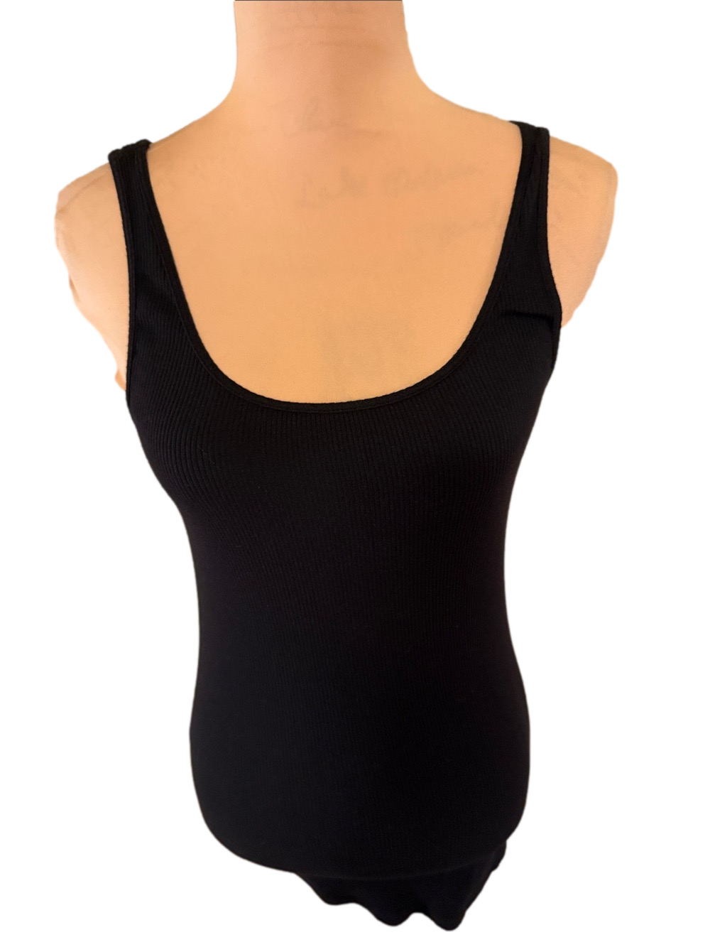 GAP Black Ribbed Scoop Neck Tank Top